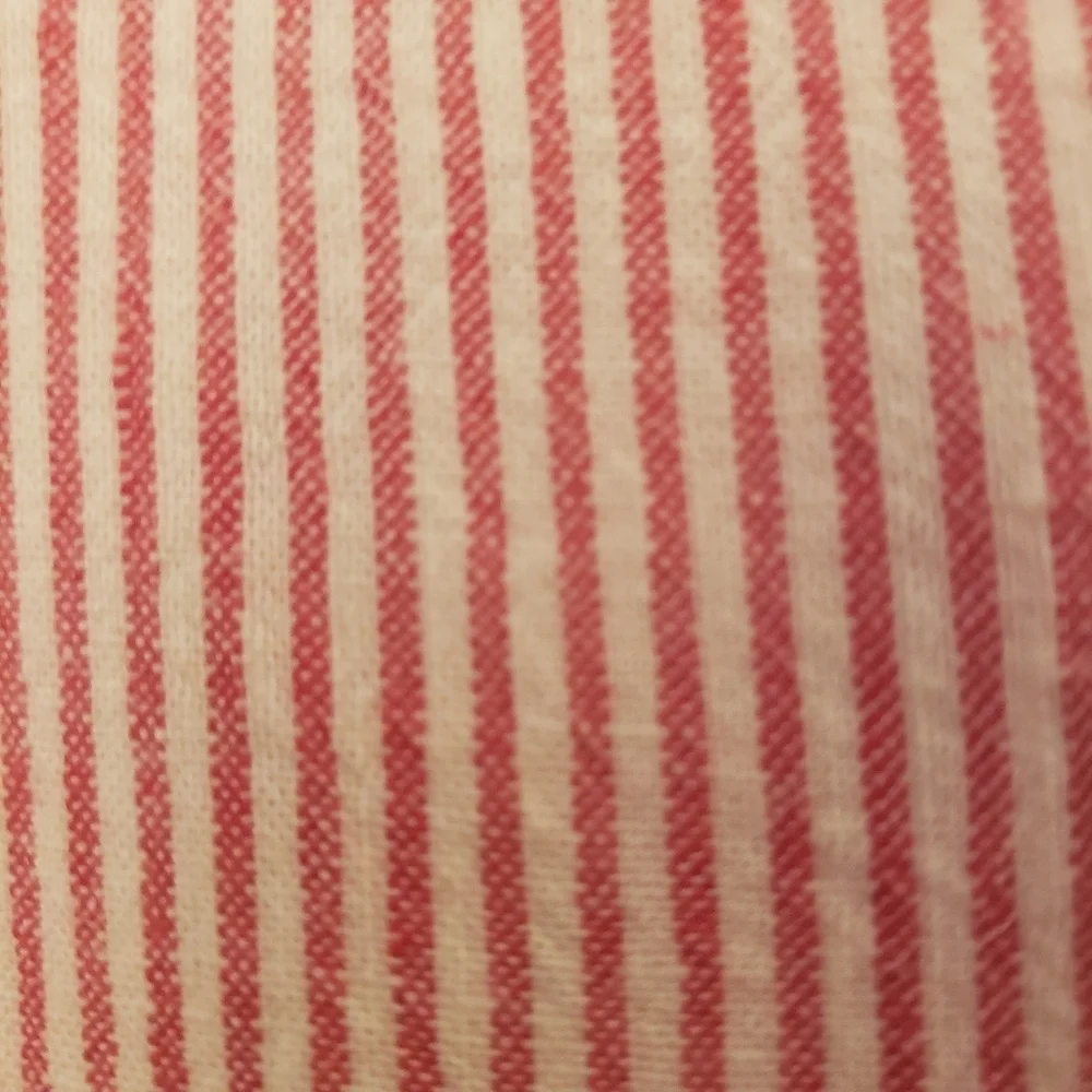 Red/White Striped Asymmetrical Linen Blend Skirt Marked Size 1X But Small EUC